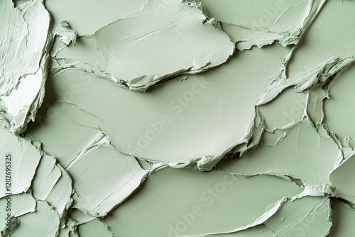 Textured sage green paint or clay close-up