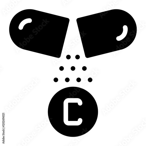 vitamin c glyph icon