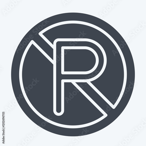 Icon No Parking. related to Parking symbol. glyph style. design editable