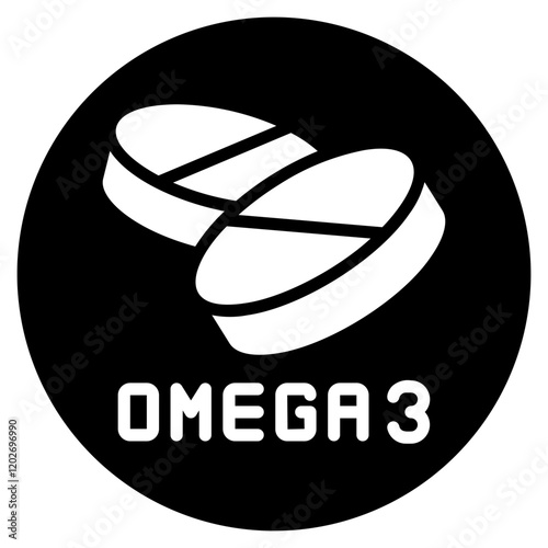 omega 3 glyph icon
