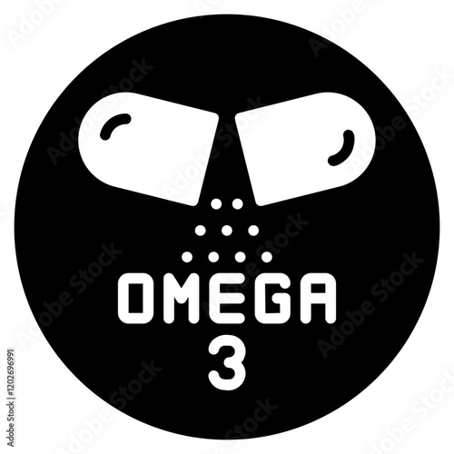 omega 3 glyph icon