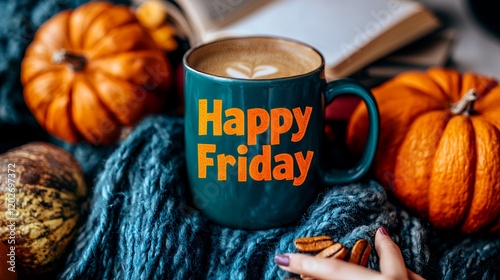 Happy Friday Cozy Autumn Vibes: Pumpkin Spice Latte and Warm Knitwear