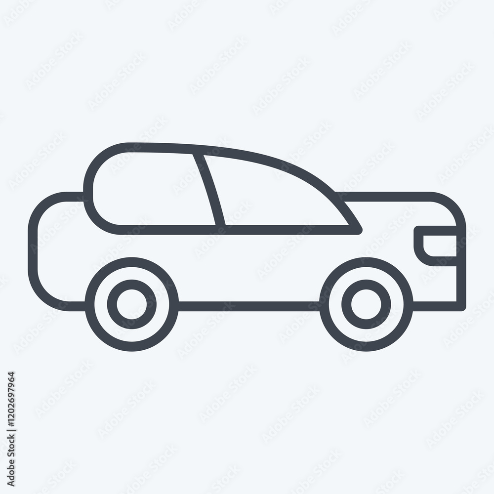 Icon Car. related to Parking symbol. line style. design editable Icon Car. related to Parking symbol. line style. design editable