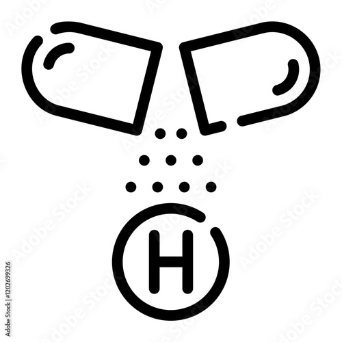 vitamin h line icon