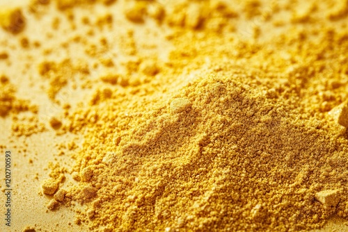 Close-up of golden yellow powder pile