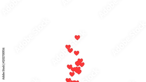 Live style social media heart animation on transparent screen. Alpha channel included.