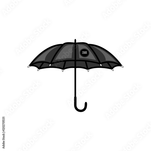 mock-up of an upright open umbrella vector illustration