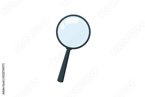 A Simple Black Handheld Magnifying Glass. flat style illustration vector