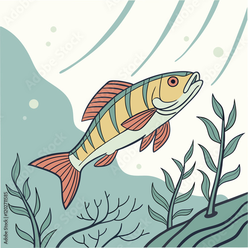 Very nice fish in vector illustration