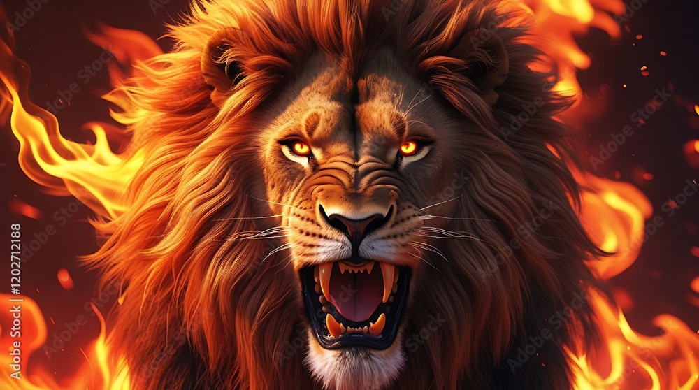 Roaring Lion with Flaming Mane: Fierce Lion in Fire Backdrop, Majestic Fiery Lion Art, Powerful Flaming Lion Portrait, Burning Lion Roar, Intense Lion Fire Image with Flames in Background
Roaring Lion with Flaming Mane: Fierce Lion in Fire Backdrop, Majestic Fiery Lion Art, Powerful Flaming Lion Portrait, Burning Lion Roar, Intense Lion Fire Image with Flames in Background