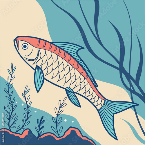 Very nice fish in vector illustration