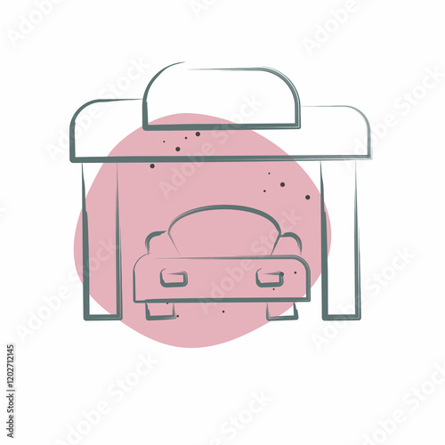 Icon Garage. related to Parking symbol. Color Spot Style. design editable