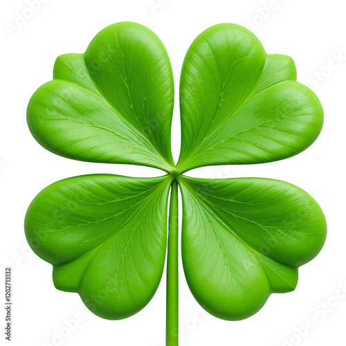 Vibrant Green Four Leaf Clover Lucky Charm Image