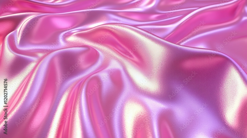 Obraz premium Luxurious Pink Satin Fabric Drape Soft Shimmering Silk Texture Background