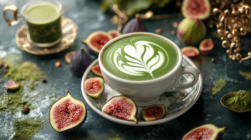 Matcha Latte with Figs A Luxurious Autumnal Beverage