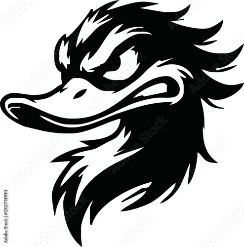 angry duck head vector. duck head mascot. poultry food business logo