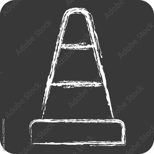Icon Traffic Cone. related to Parking symbol. chalk Style. design editable