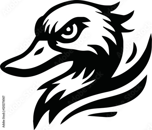 angry duck head vector. duck head mascot. poultry food business logo
