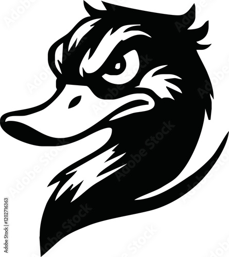 angry duck head vector. duck head mascot. poultry food business logo