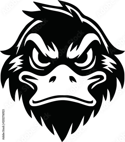 angry duck head vector. duck head mascot. poultry food business logo