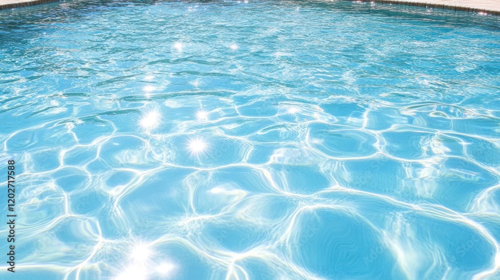Sparkling Blue Pool Water Texture Summer Vacation Background Swimming Pool Surface Sparkling Blue Pool Water Texture Summer Vacation Background Swimming Pool Surface