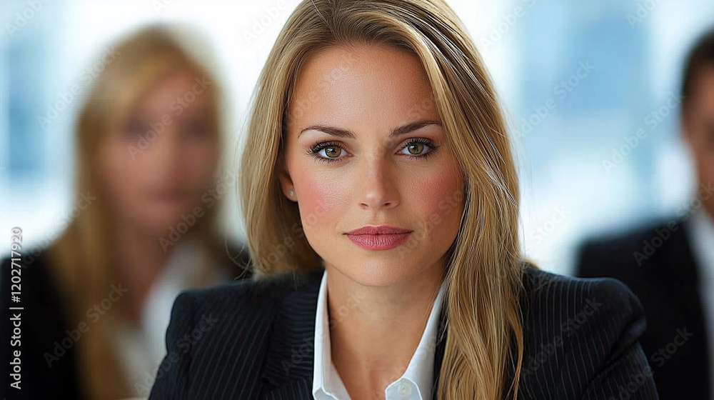 a CEO discussing annual projections with her executive team in a high-rise office. a CEO discussing annual projections with her executive team in a high-rise office.