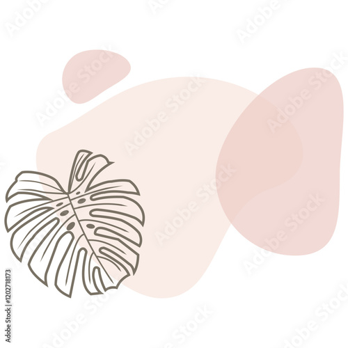 Aesthetic blob, bloob with leave vector photo