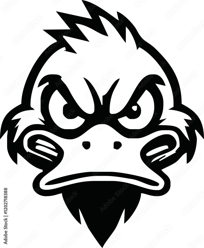 angry duck head vector. duck head mascot. poultry food business logo angry duck head vector. duck head mascot. poultry food business logo
