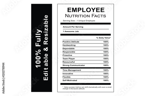 Employee Nutrition Facts Label for a Balanced Diet at Work, nutrition facts label, workplace nutrition guide, nutrition awareness program, dietary guidelines at work, label, ingredients, analysis