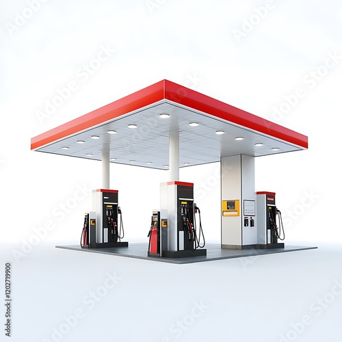 Wallpaper Mural Gas fuel station isolated on white background Torontodigital.ca