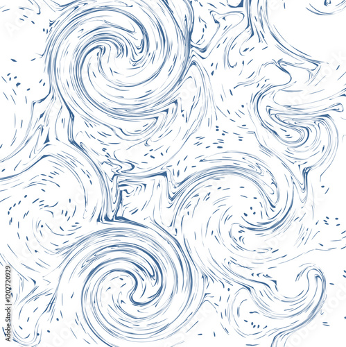 Simulation of a water surface with large eddies or spiral mass disturbances.