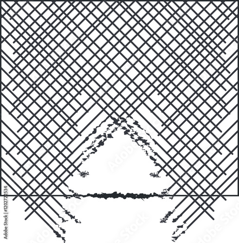 Straight intersecting lines form a partial grid with edge distortion.