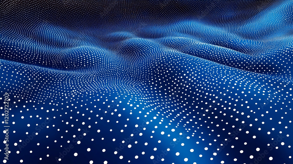 Blue abstract landscape with dots and waves creating a digital texture Blue abstract landscape with dots and waves creating a digital texture