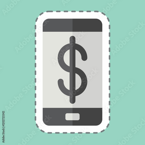 Sticker line cut Online Savings. related to Savings symbol. design editable