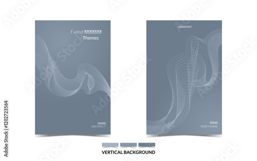 VERTICAL BACKGROUND 48 EDITABLE COLORFUL COVER DESIGN, WITH FLUID WIREFRAME ARTWORK FOR A LOT OF DESIGN NEEDS