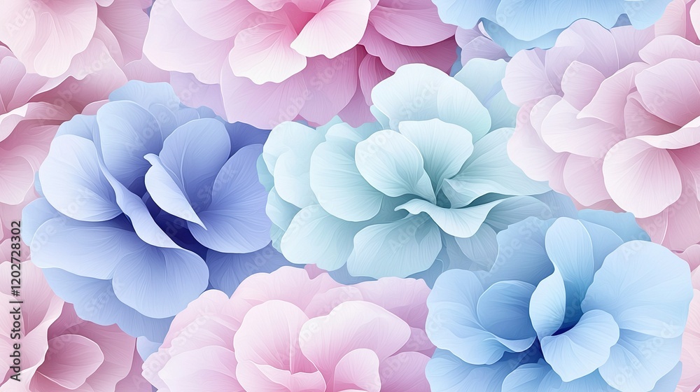 Pink and blue flowers matching the picture's colors are pink, blue, and pink Pink and blue flowers matching the picture's colors are pink, blue, and pink