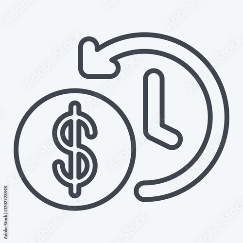 Icon Time Saved. related to Savings symbol. line style. design editable