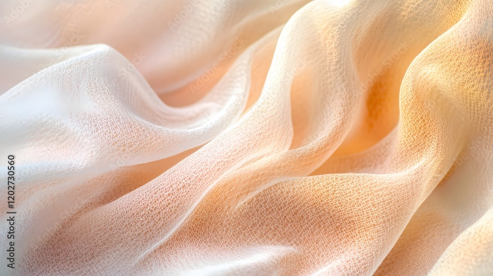 Delicate Peach And White Fabric Draped Softly Delicate Peach And White Fabric Draped Softly