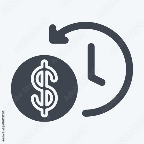 Icon Time Saved. related to Savings symbol. glyph style. design editable