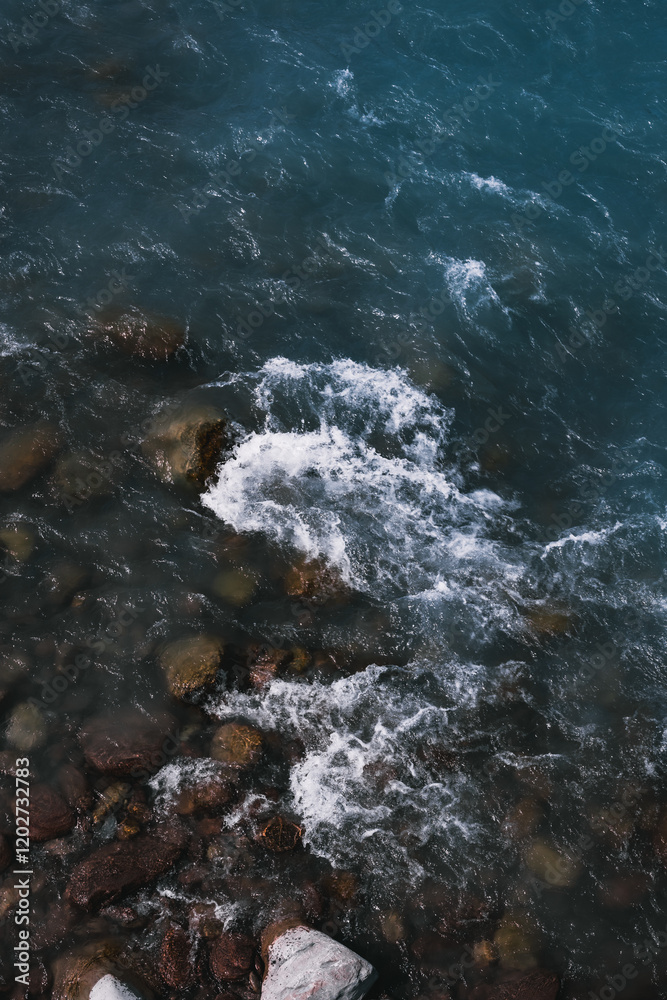 Obraz premium An icy blue river from the mountains