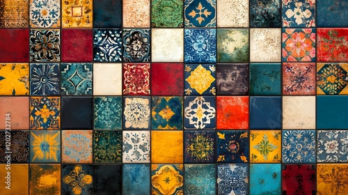 Colorful Mosaic Tile Wall Art Design