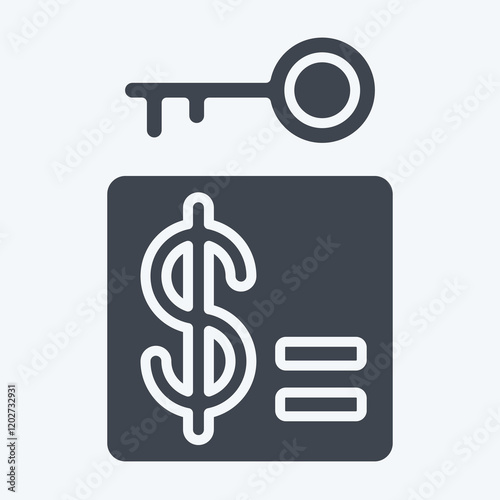 Icon Safe. related to Savings symbol. glyph style. design editable