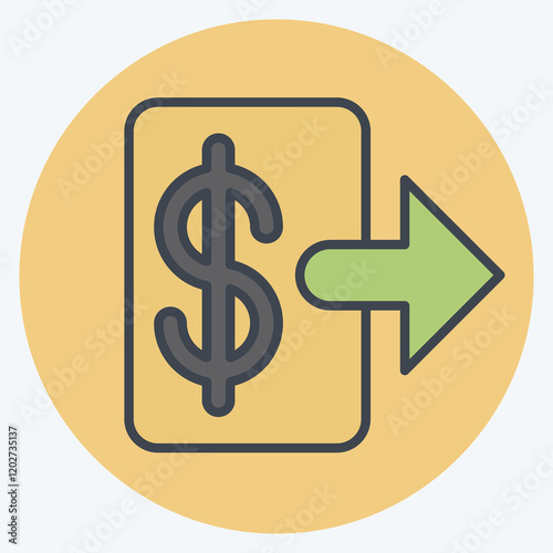 Icon Withdraw Money. related to Savings symbol. color mate style. design editable