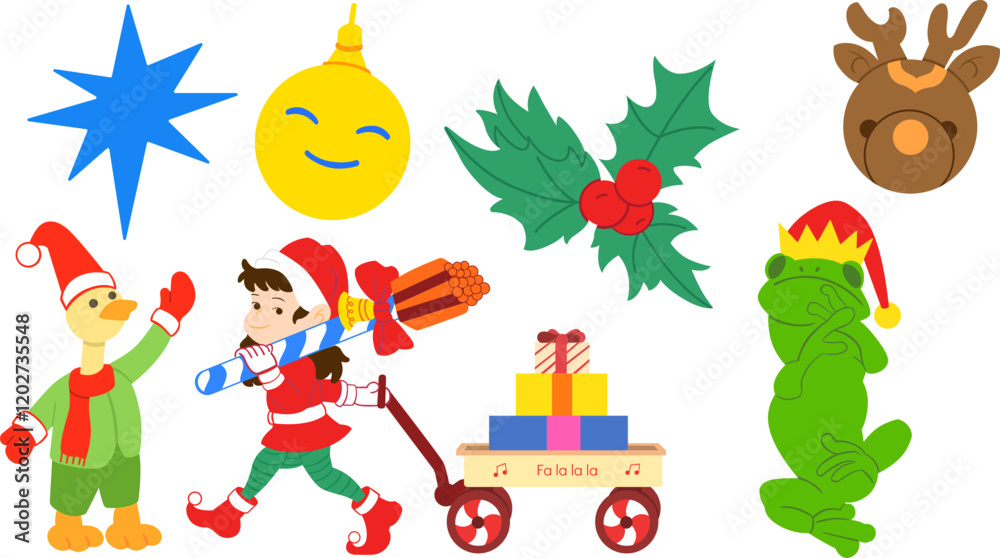 Fototapeta premium set of christmas elements