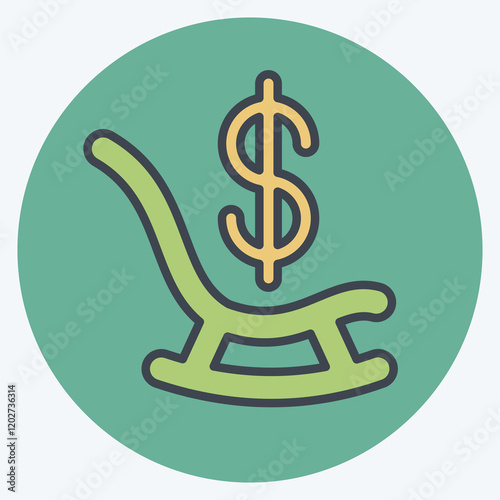 Icon Retirement Fund. related to Savings symbol. color mate style. design editable
