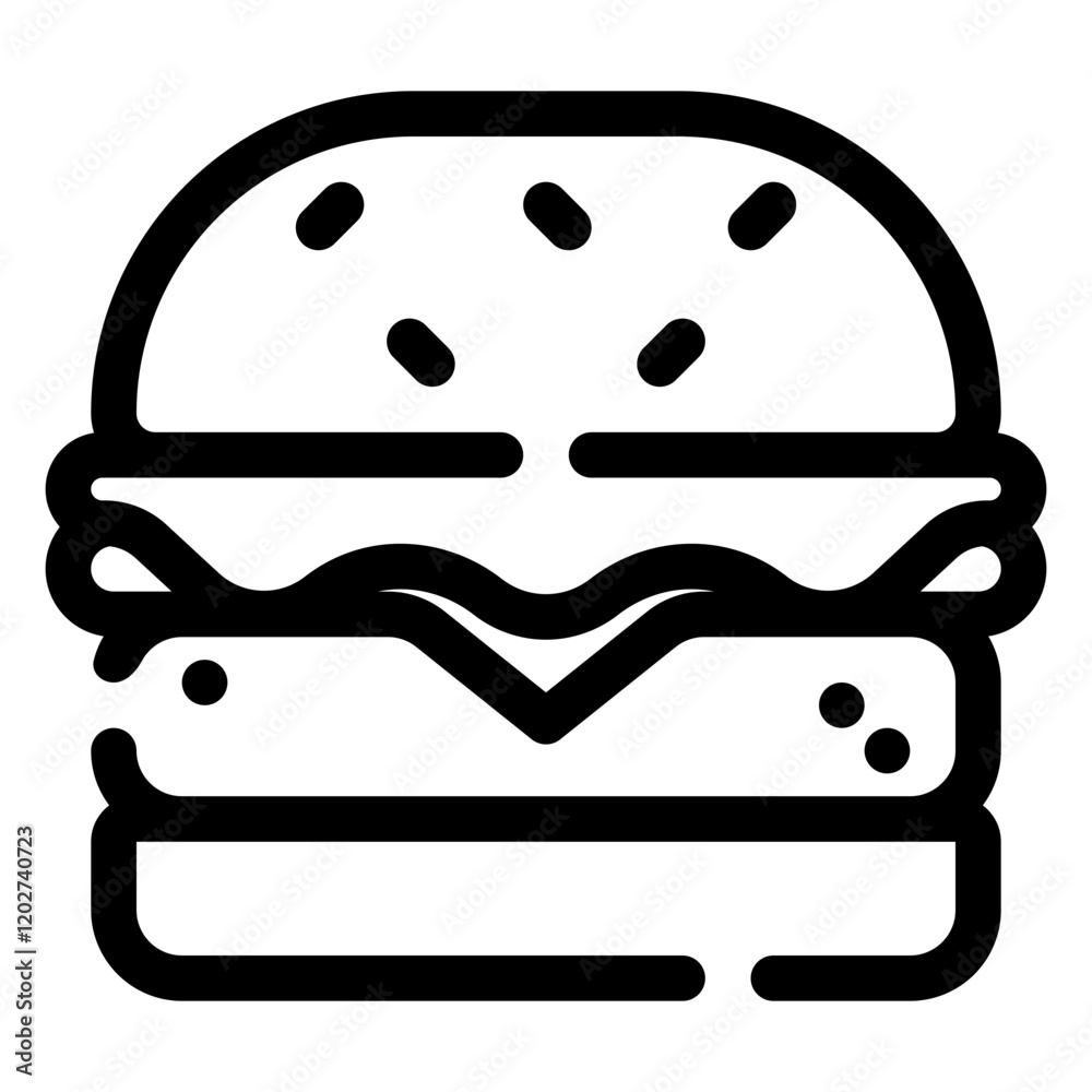 Burger Icon in Flat Style Suitable for Web, Apps, Presentation, or Printable Meanings Burger Icon in Flat Style Suitable for Web, Apps, Presentation, or Printable Meanings