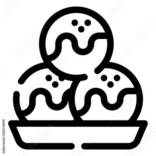 Takoyaki Icon in Flat Style Suitable for Web, Apps, Presentation, or Printable Meanings