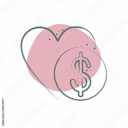 Icon Charity Donation. related to Savings symbol. Color Spot Style. design editable