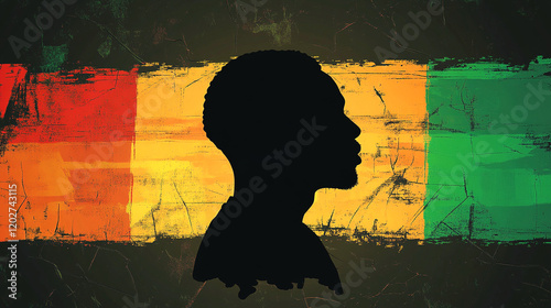 Black History Month design with an African-American on colorful background , African American history month celebration photo