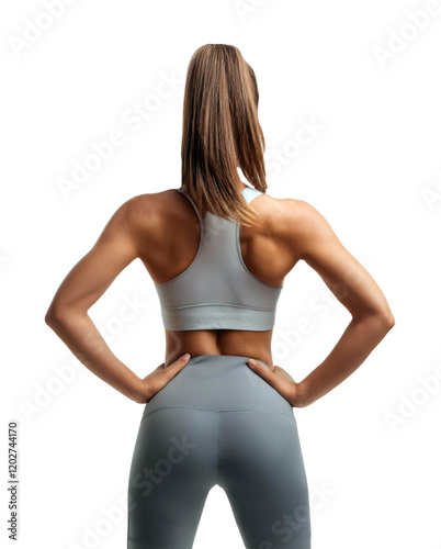 Fit woman in jeans working out 